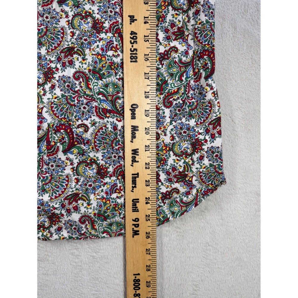 Talbots Button Down Shirt Womens XL Multi Color Paisley Cotton Long Sleeve Top - Picture 6 of 7